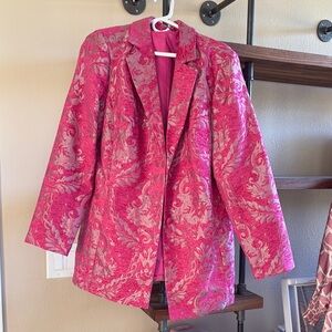 Elegant Pink Paisley Women's Jacket